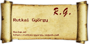 Rutkai György névjegykártya